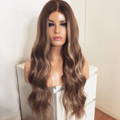 China Silky Straight Medium Blonde Ombre Balayage Wave 13*4 Lace Wig Platinum Strawberry Color Woman Honey Blonde Human Hair Beyonce Brown Full Lace Front Wig for sale