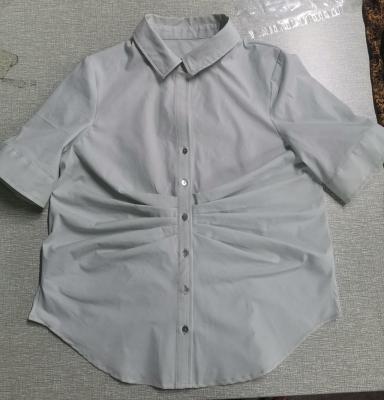 China Algodão 63% da blusa, nylon 32%, Spandex 5%, a camisa das mulheres à venda