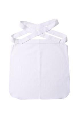 China Twill 2/1 Patch Pocket Polyester 65% Cotton 35% Chef White Half Apron for sale