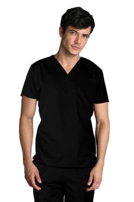 China 180 GSM Polyester Plain Woven Nurse V Neck Medical Uniform Antimicrobial Wrinkle-free for sale