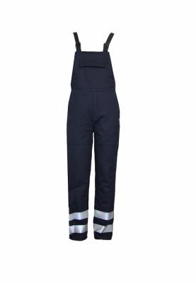 China Cotton 320GSM Quilted Workwear Bib Overalls 3M 9910 Silver Reflective Strips for sale