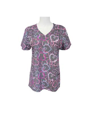 China S-4XL Women Nursing Scrub Tops V Collar Neck Four Way Stretch for sale