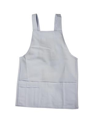 China 195G luz de Works Bib Apron do cozinheiro chefe do algodão 20% do poliéster 80% - azul com botões à venda