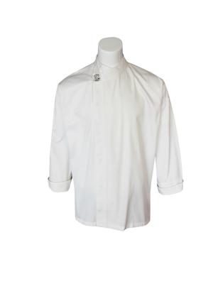 China algodão 35% do poliéster 65% de Uniform Long Sleeve do cozinheiro chefe 240G com botões instantâneos à venda