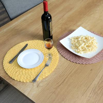 China Sustainable Practical Round Shape Wine Drink Coffee Tea Cup Mats New Table Pad pp PET Mat For Home Office Kitchen for sale