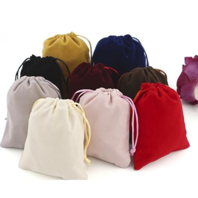 China Wholesale Recyclable/Washable/Portable Supplier Custom Drawstring Velvet Flannel Jewelry Drawstring Pouch Gift Bag with Custom Logo for sale