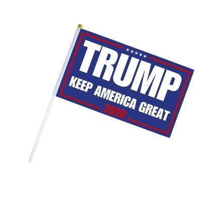 China High Quality Waterproof Eco-friendly Hand Banner 2020 Waving Trump Do Flag Polyester Hand Held Flag Trump 2020 American Vote Waving Flag for sale