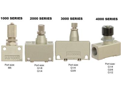 China AS SMC Type One Way Pneumatic Flow Control Valve , 1670L/min G1/4