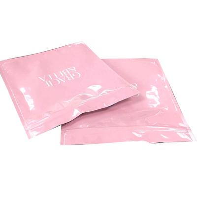 China Pink Moisture Proof Custom Color Printing Heat Seal Zipper Plastic Packaging Clear Plastic Bags for sale