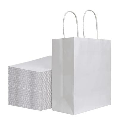 China Recyclable Custom Printed White Paper Bag Brown Bolsa De Papel Paper Bag Takeout Packaging for sale