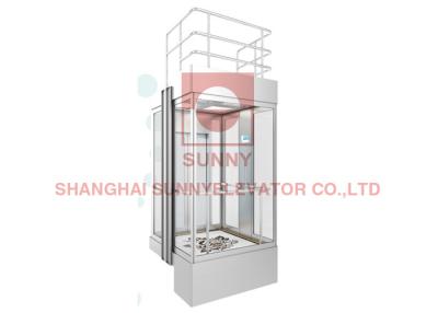 China CE 3500lbs Exterior Panoramic Commercial Glass Elevators Lift Center Opening Door for sale