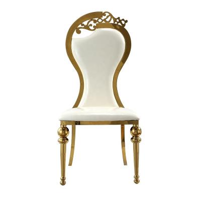 China Wholesale Modern Hotel European Style Banquet Dining Chair Wedding Chairs Stainless Steel Gold For Restaurant for sale