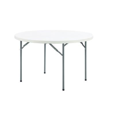 China Hot Sale Modern Factory Price Round Banquet HDPE Plastic Folding Dining Table For Outdoor Events for sale