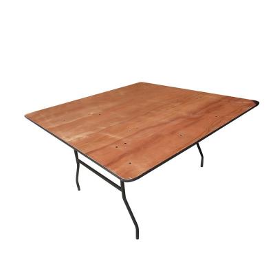 China Wholesale Furniture Foldable Bar Wedding Square Folding Banquet Table For Party Camping BBQ Table Wood Place Portable Folding Table for sale