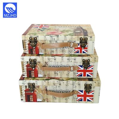 China New Style Handmade Rectangle Mini Suitcase Gift Packaging Paper Box for sale