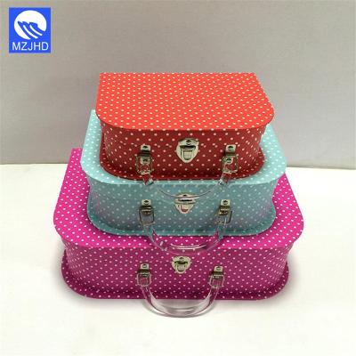 China Handmade Colorful Custom Printed Cardboard Paper Suitcase Boxes With Best Price for sale