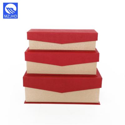 China China Manufacturing Handmade Red Rectangle Craft Paper Flip Packaging Gift Boxes for sale