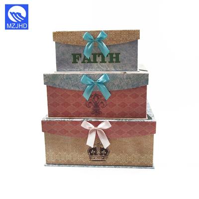 China Handmade Cheap Price Paper Cardboard Gift Box With Bow for sale