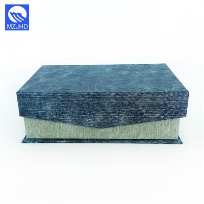 China Handmade Factory Directly Supplied Blue Decorate Craft Flip Box For Gift for sale