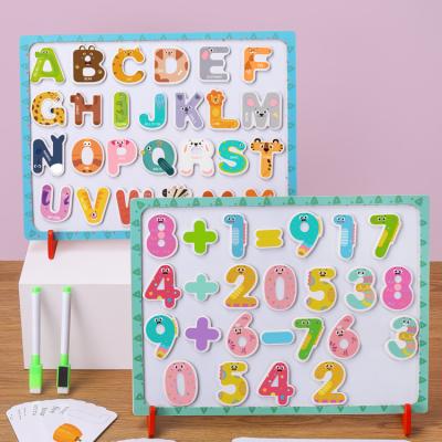 China Educational Toys Classroom Wooden Alphabet Magnetic Letters and Numbers Set with Magnet Drawing Board for Kids Toys for sale