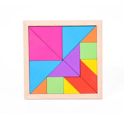 China DIY TOY Children Wooden Toys Montessori Shape Intelligence Tangram Geometric Animal Puzzles Toys Intelligence Game for sale