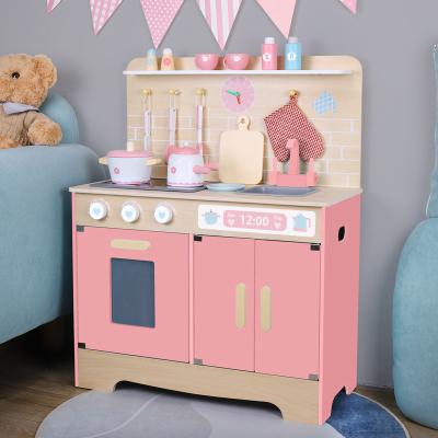 China Pretend Play Kitchen Toy Set Hot Selling Custom Toddler Pretend Cooking Pretend Role Play Set Kids Wooden Kitchen Toys For Girls for sale