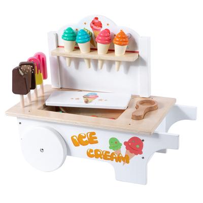 China Kitchen Set Toy Preschool Toy Hot Sale New Style Wooden Ice Cream Toys Truck Wooden Ice Cream Truck Toys Wooden Mini Ice Cream Truck for sale