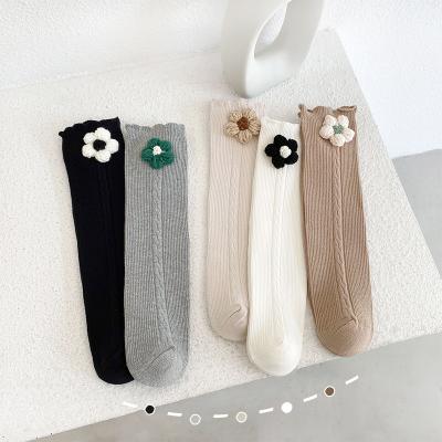 China 2022 Spring Summer Sporty Luxury Socks Manufacturer Wholesale 3d Cotton Flower Making Socks Baby Kids Branded Slouch Socks for sale