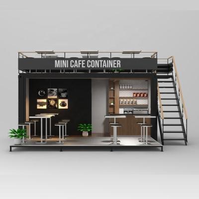 China 20FT Modern Prefab Collapsible Coffee Container Restaurant Luxury Coffee Shipping Container Bar With Kitchen For Sale for sale