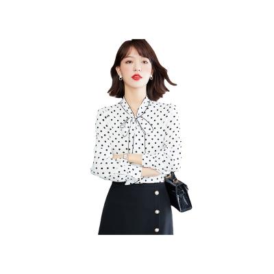 China High Quality Spandex/Polyester Flare Sleeve Fashion Style Women's Anti-pilling Blouses And Shirts for sale