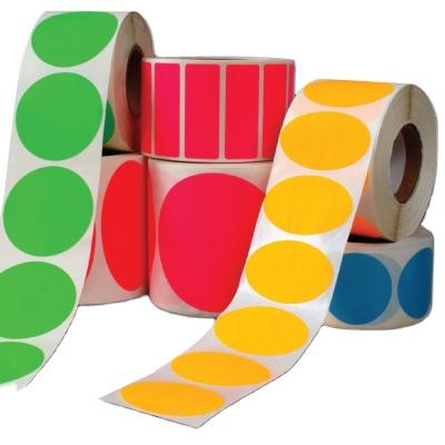 China Orange Green Pink Yellow Red Custom Color Heat Sensitive Adhesive Logo Label Sticker Printing for sale