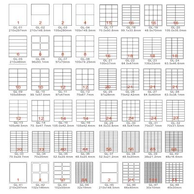 China A4 Sheet 30up Waterproof Labels Sticker A4 Sheet Label FBA Label Sticker For Inkjet / Laser Printer for sale