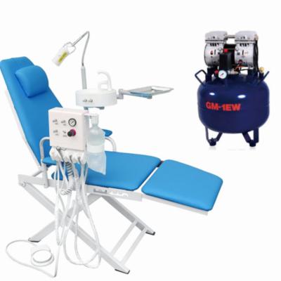 China Good Easy To Take And Travel Price Medical Folding Clinic Portable Dental Folding Chair With Air Compressor for sale