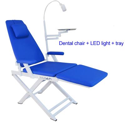 China Dentists Professional Portable Dental Chair Factory Price Easy To Take And Travel Easy Folding Chair With LED for sale