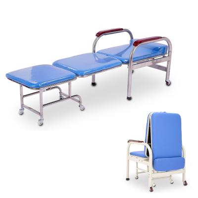 China Foldable Metal Hospital Accompany Nursing Folding Chair Factory Price for sale