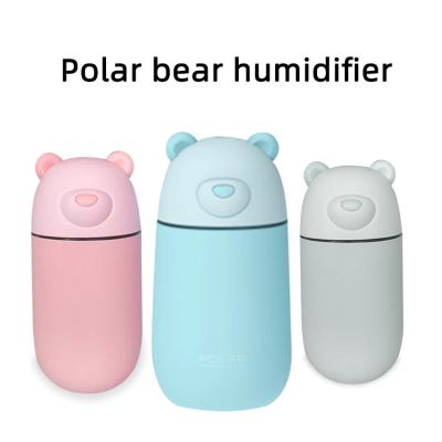 China Creative Mini Car White Bear Humidifier USB Air Atomizer Car Bear Charger Home Humidifier for sale