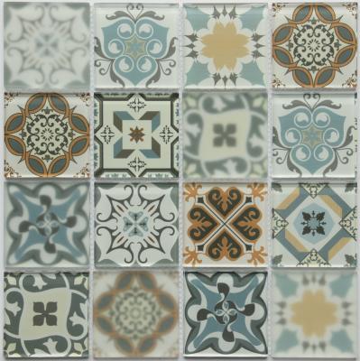 China High Quality Parquet Bathroom Waterproof Slab Glass Mosaic for sale