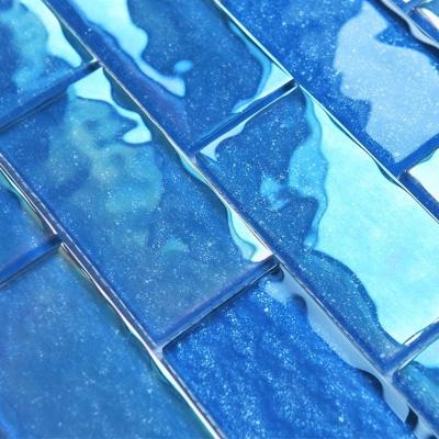 China High Quality Glass Parquet Mosaic Swimming Pool Tiles for sale