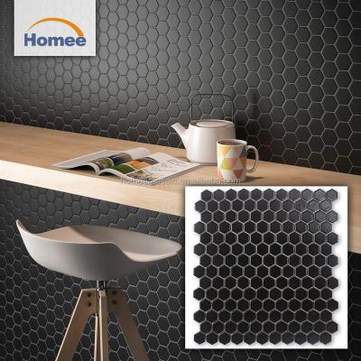 China Matte Black Mosaic Tile Premium Hexagon Mosaic Flooring Kitchen Backsplash Good Prices for sale