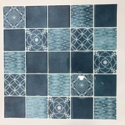 China Modern Square European Filigree 3d Peel and Stick Wall Tiles Style Interior Wall Deco Paper for sale