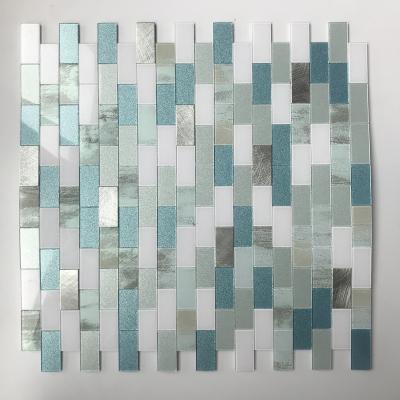 China Parquet Backsplash Decoration Building Material Slab in Peel and Stick Mosaic Slab for sale