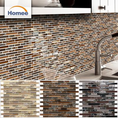 China Parquet mix marble mosaic tile//home decorative broken glass mosaic for sale