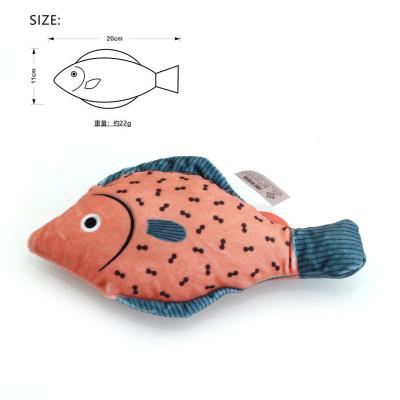 China Fish Fabric Toy Built-In Abs Vocalizer Filled Catnip Catmint Shaped Entertainment Toys Stocked For Cat for sale