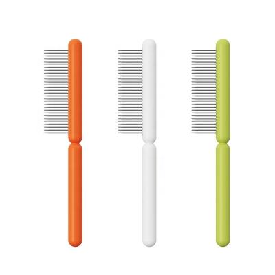 China Dense Row Comb Cleaning Individual Teeth Stain Goods Stainless Steel Hair Knot Removal Pet Grooming Stocked Floating Brush for sale