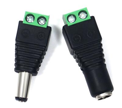 China LED Light Power Cable Joiner Connect Assemble DC Power Male Female Jack Adapter Connector Plug For CCTV 2.1x5.5mm New for sale