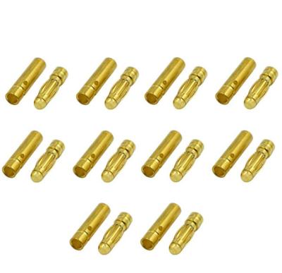 China Connector 3mm Gold Bullet Connectors / Remote Banana Plugs For RC Car / Truck / Drone Lipo Battery for sale