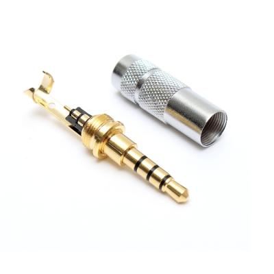 China audio & Video Gold Plated 3.5mm Male 4 Pole Stereo Earphone Jack Plug Cable Audio Solder Connector Copper for sale