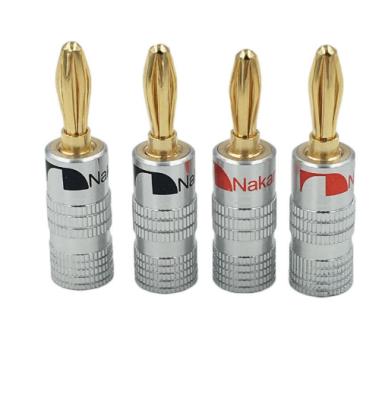 China 24k TV Speaker Gold Plated Banana Plug Nakamichi Jack Audio Connector for sale