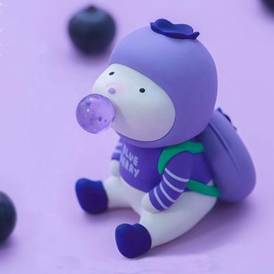 China Cartoon Cute Fruit Action Figure Toy Doll With Bag On His Back Cartoon PVC Collectible Figures for sale