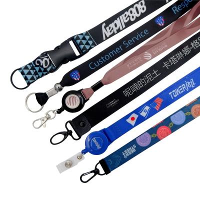 China ID Badge Neck Lanyard / Custom Business Lanyards Tie With Dye Sublimation Printing Logo Polyester Lanyards for sale